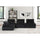 Anna Black Velvet 4 Pc Sectional Sofa - Lilola Home