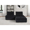 Anna Black Velvet 3 Pc Sectional Sofa Ottoman - Lilola Home