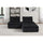 Anna Black Velvet 3 Pc Sectional Sofa Ottoman - Lilola Home