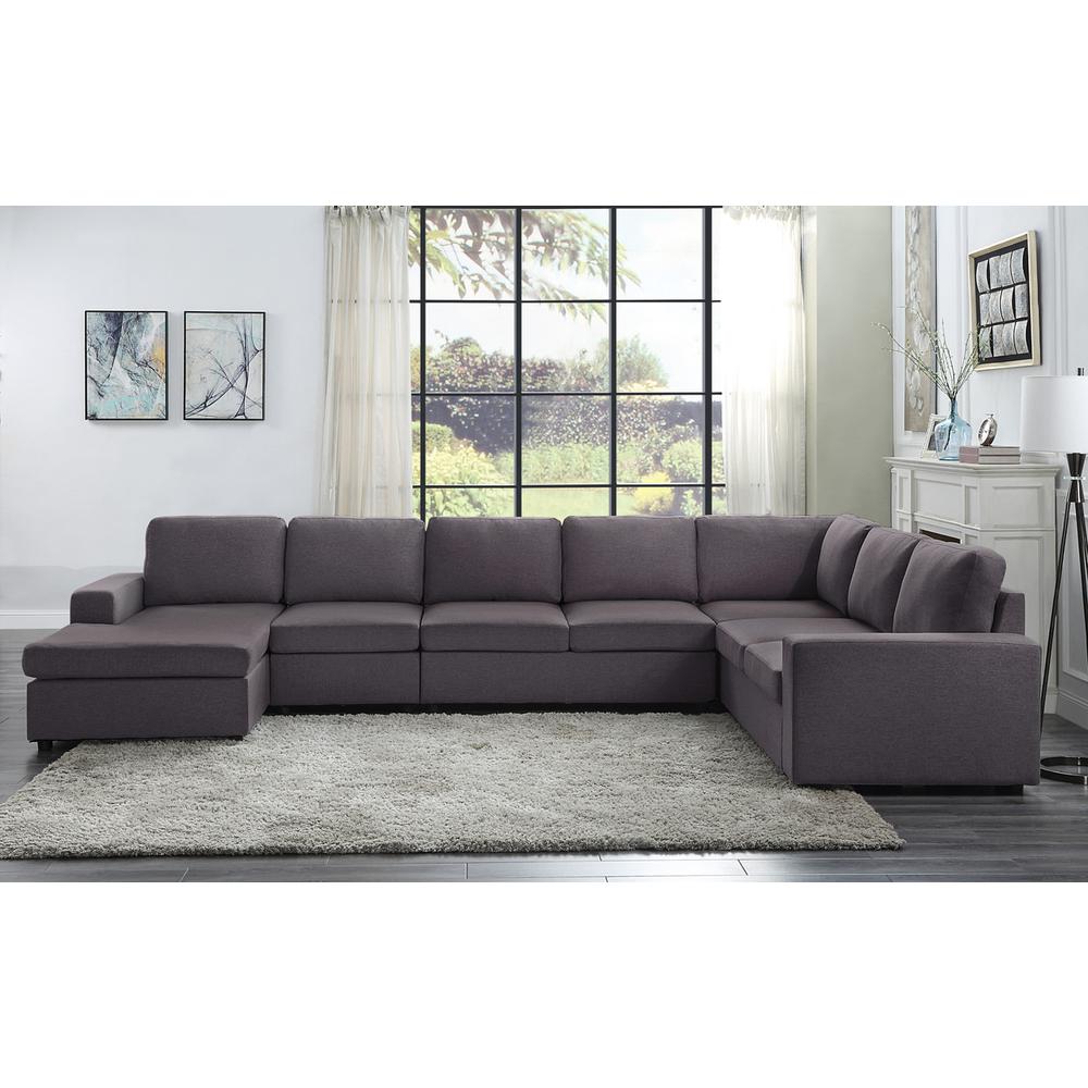 LILOLA Tifton Modular Sectional Sofa with Reversible Chaise in Dark Gray Linen - Lilola Home