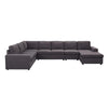 LILOLA Tifton Modular Sectional Sofa with Reversible Chaise in Dark Gray Linen - Lilola Home