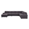 LILOLA Tifton Modular Sectional Sofa with Reversible Chaise in Dark Gray Linen - Lilola Home