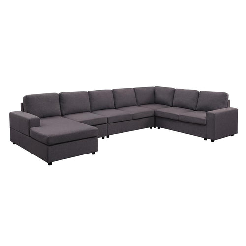 LILOLA Tifton Modular Sectional Sofa with Reversible Chaise in Dark Gray Linen - Lilola Home