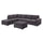 LILOLA Cassia Modular Sectional Sofa with Ottoman in Dark Gray Linen - Lilola Home