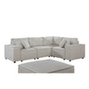 LILOLA Melrose Modular Sectional Sofa with Ottoman in Beige Linen - Lilola Home