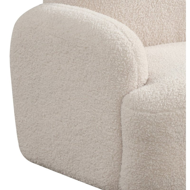 Raelynn 25.5''W Beige Sherpa Bear-Shaped Kids Armchair - Lilola Home