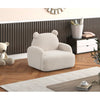 Raelynn 25.5''W Beige Sherpa Bear-Shaped Kids Armchair - Lilola Home