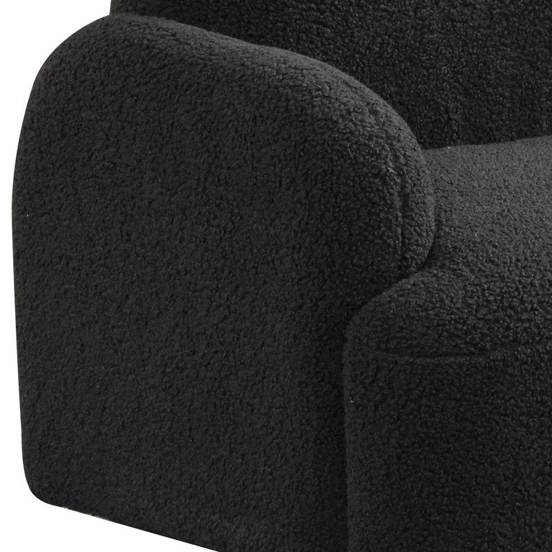 Raelynn 25.5''W Black Sherpa Bear-Shaped Kids Armchair - Lilola Home