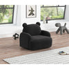 Raelynn 25.5''W Black Sherpa Bear-Shaped Kids Armchair - Lilola Home