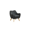 Fenix 19.5''W Gray Linen Kids Chair with Button Tufted Back and Wooden Legs - Lilola Home