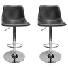Best Master Jimmy Dean Faux Leather Adjustable Swivel Bar Stool Gray (Set of 2) - Best Master Furniture