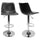 Best Master Jimmy Dean Faux Leather Adjustable Swivel Bar Stool Gray (Set of 2) - Best Master Furniture