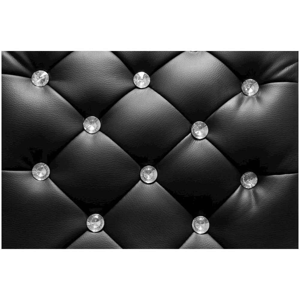 Best Master Swivel Bar Stool With Crystal and Tufted Look in Black (Set of 2) - Best Master Furniture