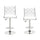 Best Master Swivel Bar Stool with Crystal and Tufted Look in White (Set of 2) - Best Master Furniture