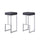 Dorrington Modern Faux Leather Backless Bar Stool in Gray/Silver (Set of 2) - Best Master Furniture