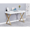 Best Master Modern Stainless Steel Frame Computer Desk - Gold High Gloss - Best Master Furniture