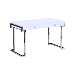 Best Master Juneau Modern 2-Drawer Engineered Wood Computer Desk in Silver - Best Master Furniture