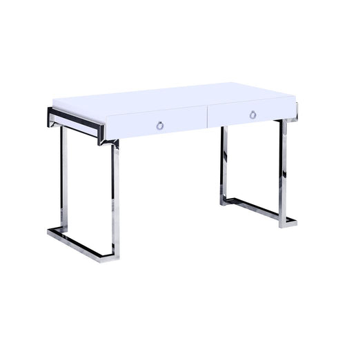 Best Master Juneau Modern 2-Drawer Engineered Wood Computer Desk in Silver - Best Master Furniture