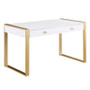 Erato White with Gold Legs Computer Desk - Best Master Furniture