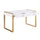 Erato White with Gold Legs Computer Desk - Best Master Furniture