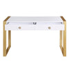 Erato White with Gold Legs Computer Desk - Best Master Furniture