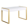 Erato White with Gold Legs Computer Desk - Best Master Furniture