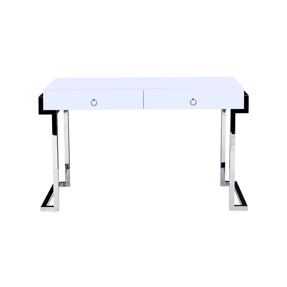 Best Master Juneau Modern 2-Drawer Engineered Wood Computer Desk in Silver - Best Master Furniture