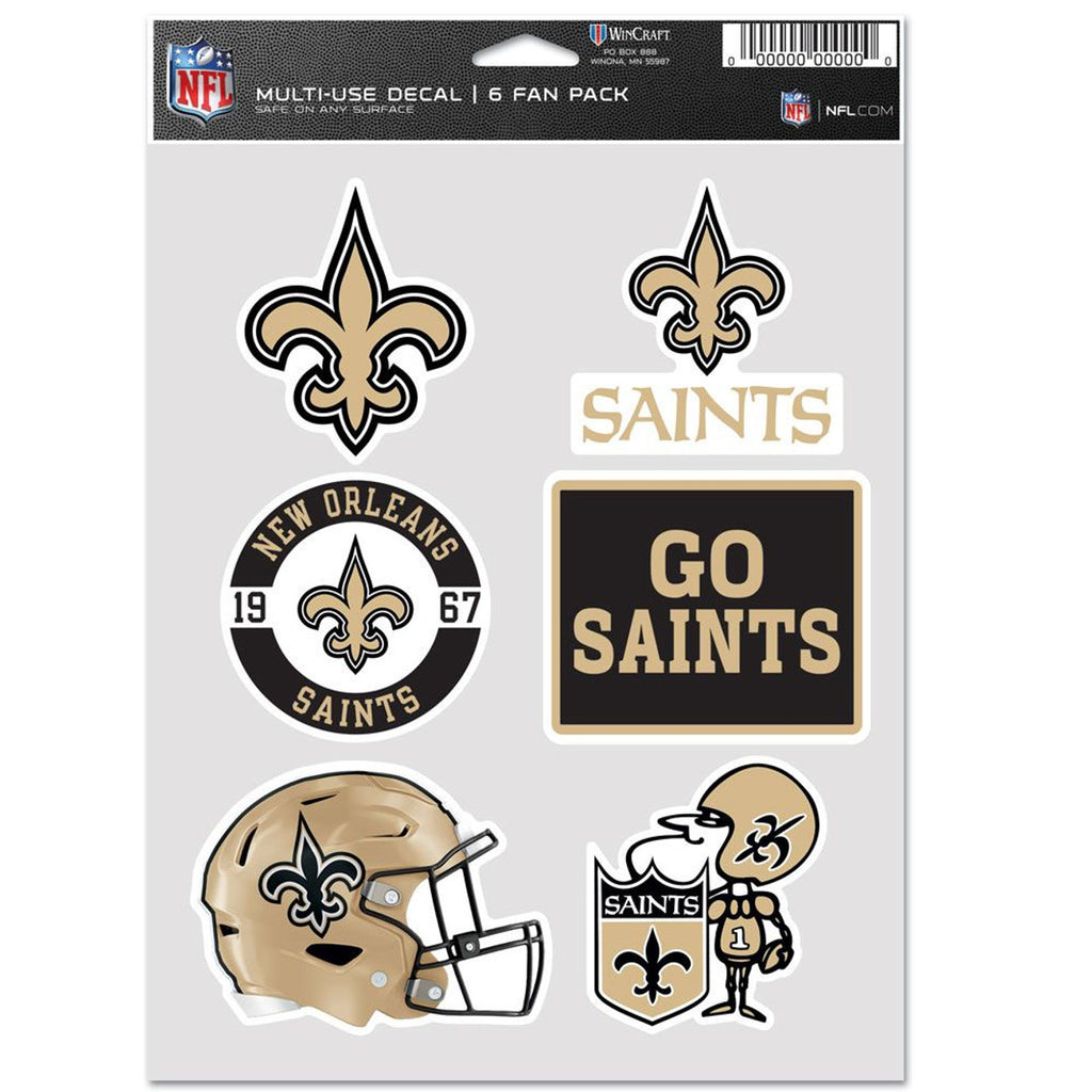New Orleans Saints Decal Multi Use Fan 6 Pack - WinCraft