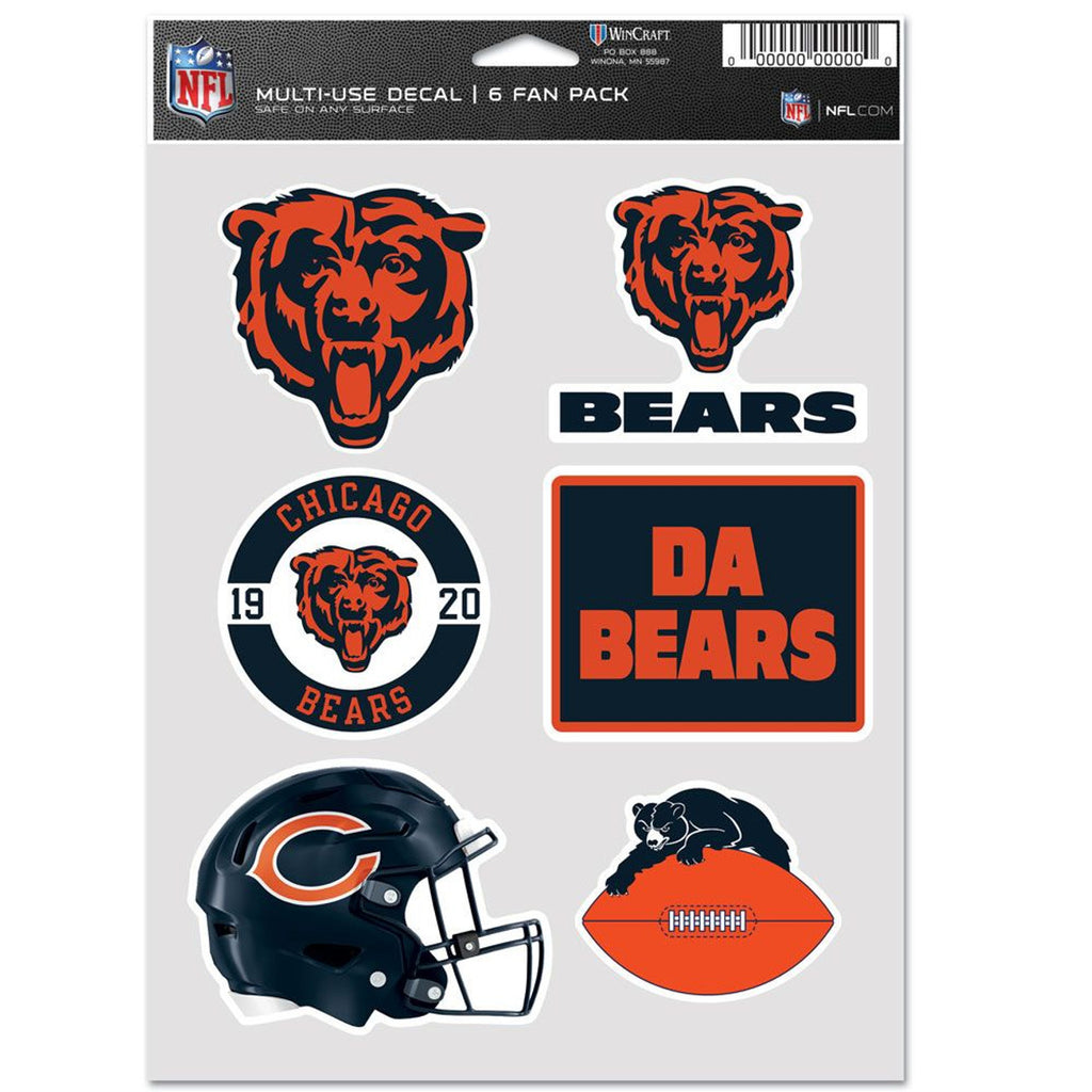 Chicago Bears Decal Multi Use Fan 6 Pack - Wincraft