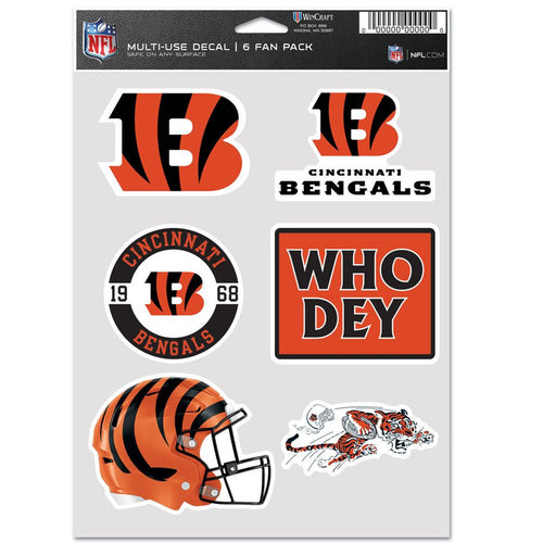 Cincinnati Bengals Decal Multi Use Fan 6 Pack - WinCraft