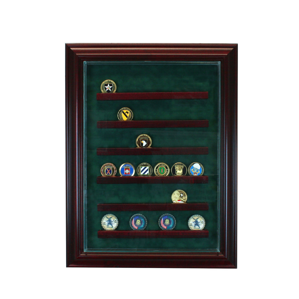 36 Coin Cabinet Style Display Case with Cherry Moulding