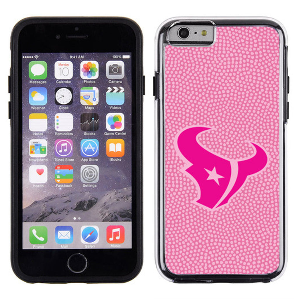 Houston Texans Phone Case Pink Football Pebble Grain Feel iPhone 6 CO - Gamewear
