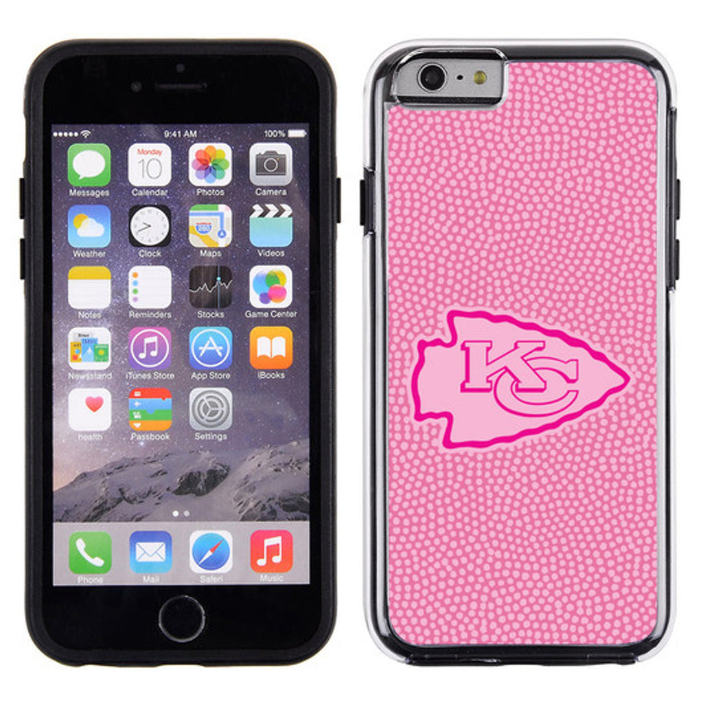 Kansas City Chiefs Phone Case Pink Football Pebble Grain Feel iPhone 6 CO - Gamewear