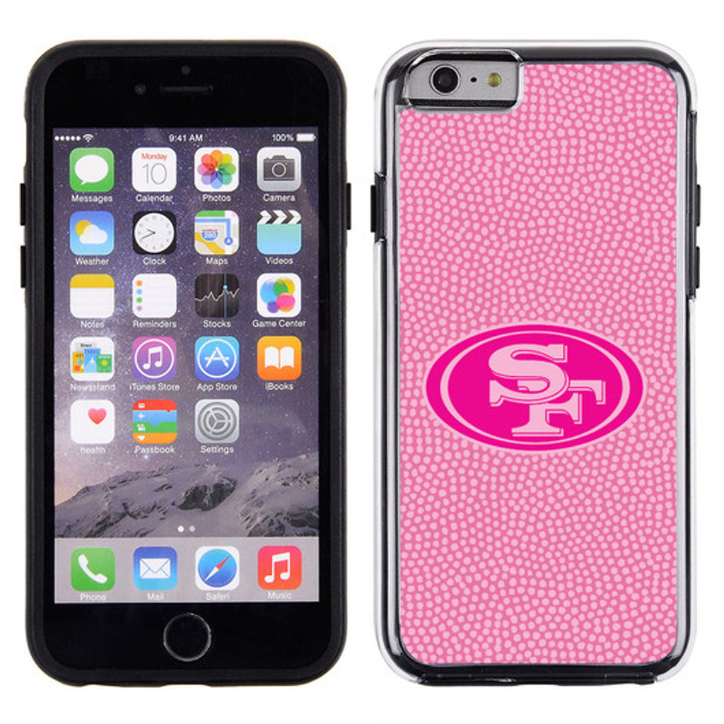 San Francisco 49ers Phone Case Pink Football Pebble Grain Feel iPhone 6 CO - Gamewear
