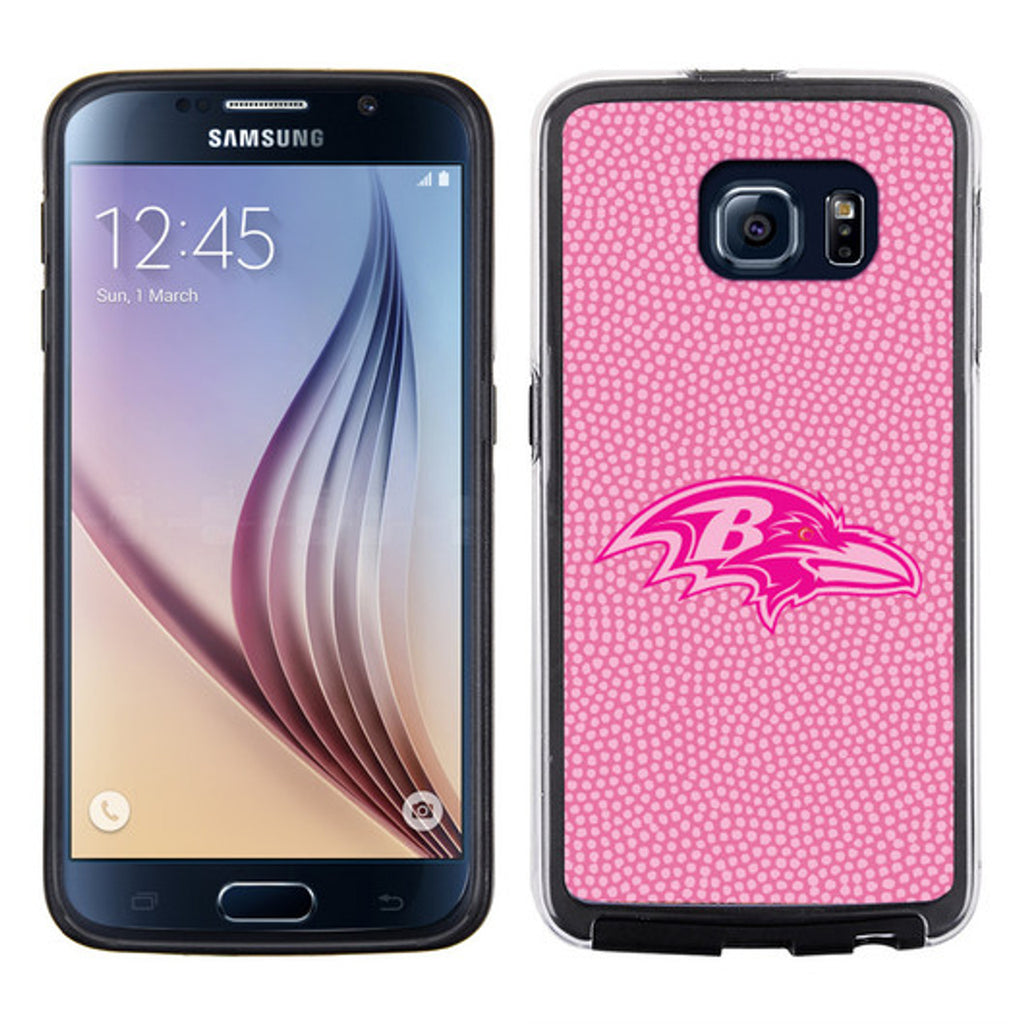 Baltimore Ravens Phone Case Pink Football Pebble Grain Feel Samsung Galaxy S6 CO - Gamewear