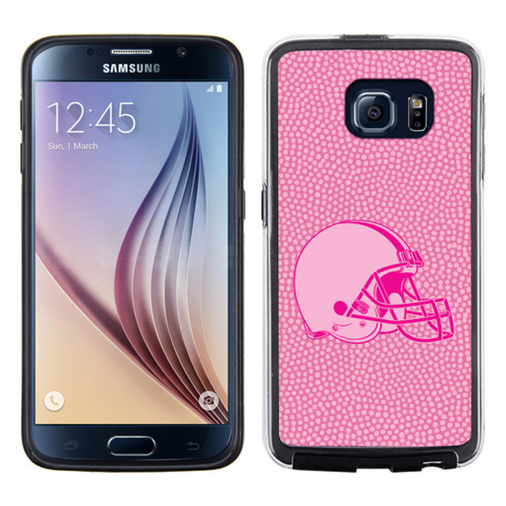 Cleveland Browns Phone Case Pink Football Pebble Grain Feel Samsung Galaxy S6 CO - Gamewear