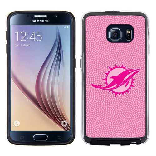 Miami Dolphins Pink NFL Football Pebble Grain Feel Samsung Galaxy S6 Case - - Gamewear