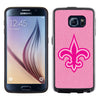 New Orleans Saints Phone Case Pink Football Pebble Grain Feel Samsung Galaxy S6 CO - Gamewear