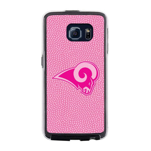 Los Angeles Rams Phone Case Pink Football Pebble Grain Feel Samsung Galaxy S6 CO - Gamewear