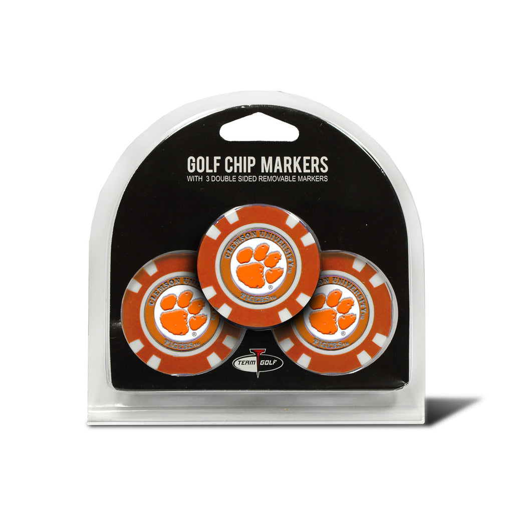 Clemson Tigers Golf Chip with Marker 3 Pack - Team Golf