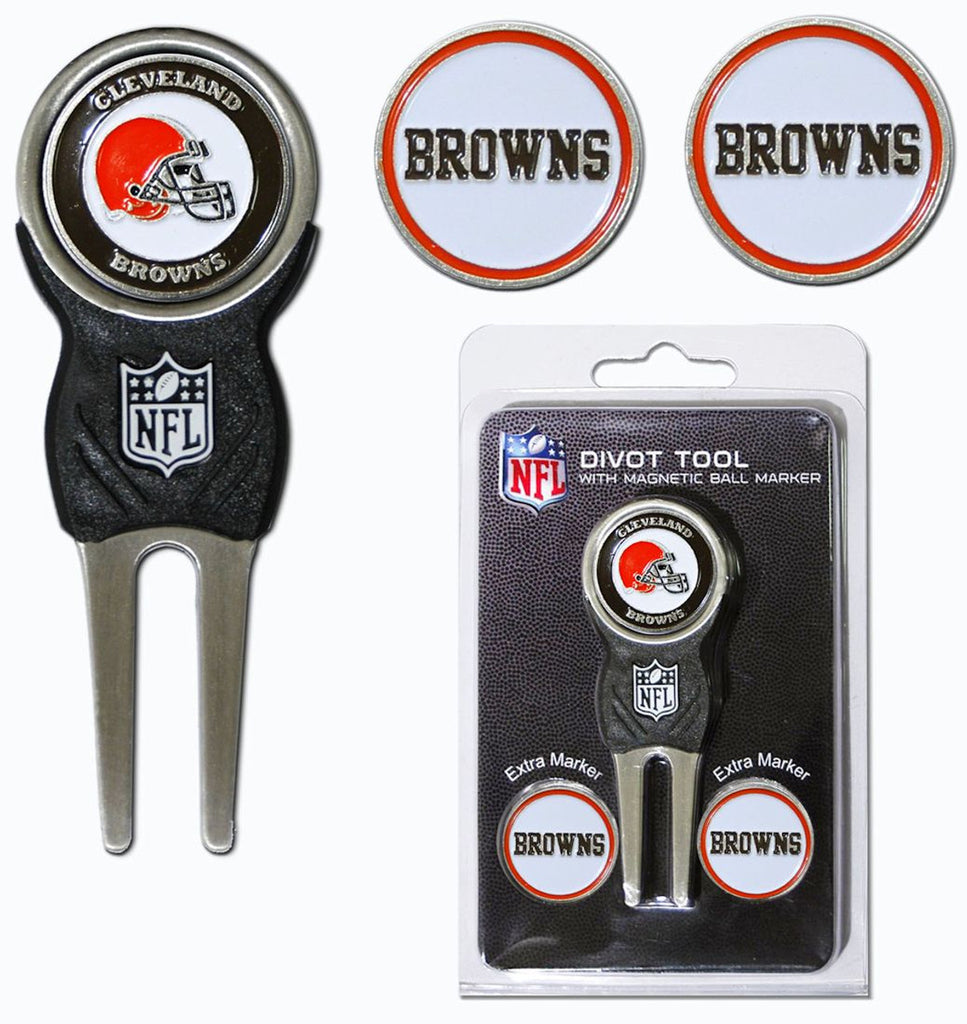 Cleveland Browns Golf Divot Tool with 3 Markers - Team Golf