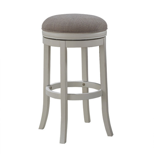 Aversa 34'' Backless Swivel Stool - Distressed Antique White - American Woodcrafters