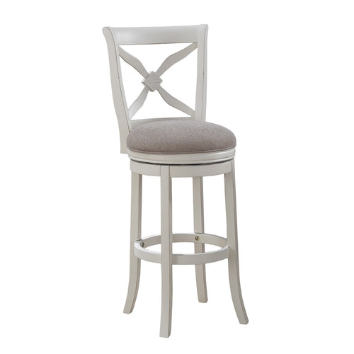 Accera 34'' Swivel Stool - Distressed Antique White - American Woodcrafters