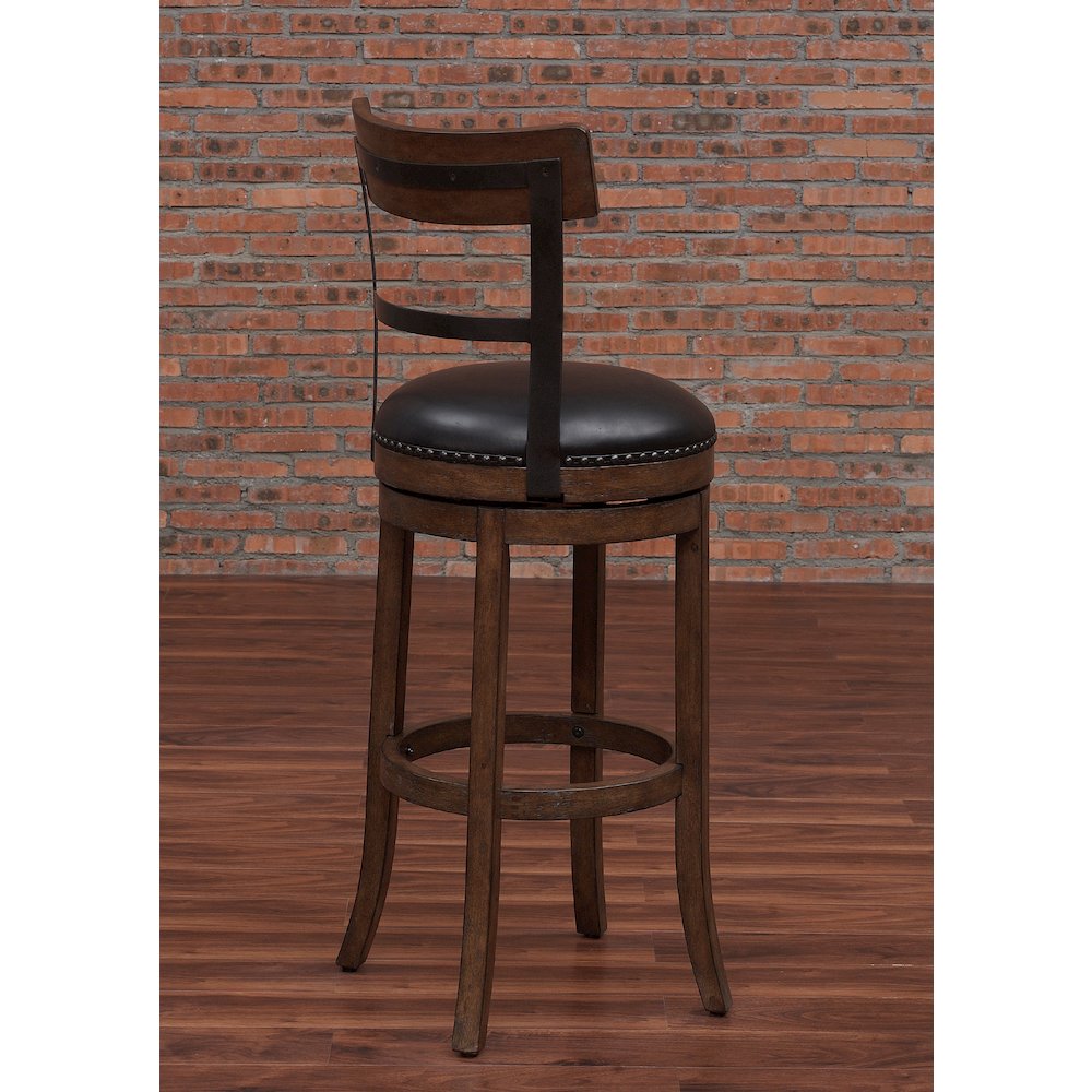 Taranto 30'' Bar Swivel Stool - Washed Brown - American Woodcrafters