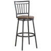 Stockton 30'' Metal Swivel Stool - Slate Grey - Golden Oak Seat - American Woodcrafters