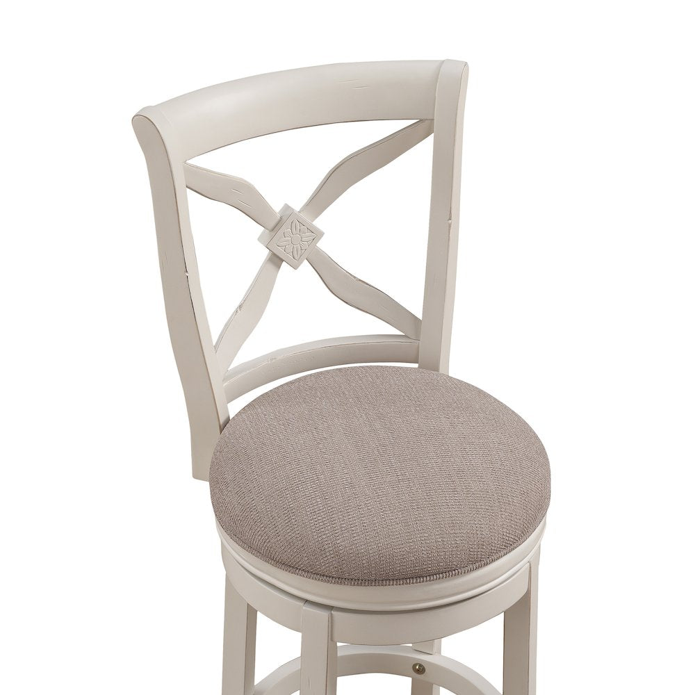 Accera 34'' Swivel Stool - Distressed Antique White - American Woodcrafters