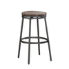 Stockton 25'' Backless Metal Swivel Stool - Slate Grey - Golden Oak Seat - American Woodcrafters