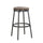 Stockton 25'' Backless Metal Swivel Stool - Slate Grey - Golden Oak Seat - American Woodcrafters