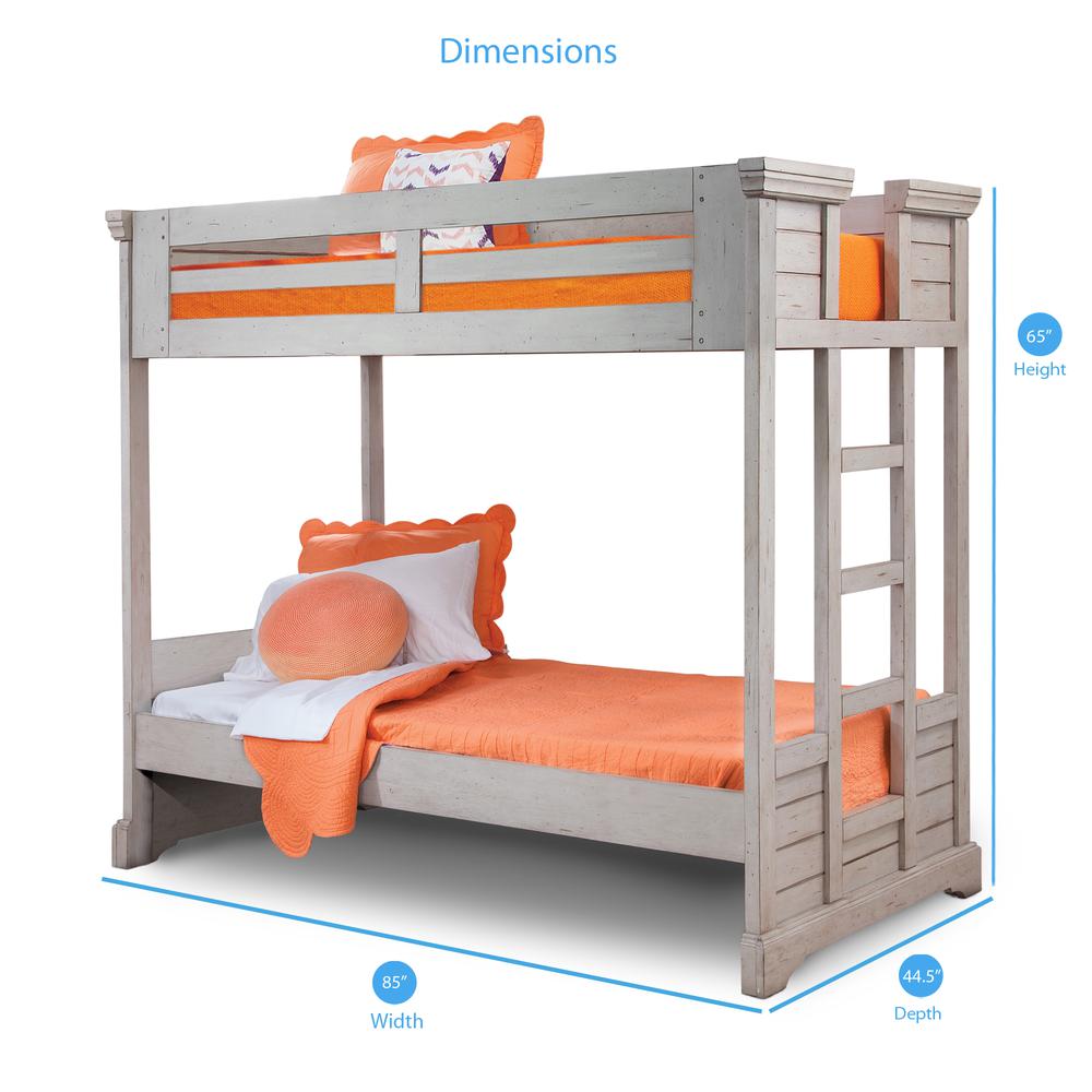 Stonebrook Twin Over Twin 3/3 over 3/3 Bunkbed - Light Distressed Antique Gray - American Woodcrafters
