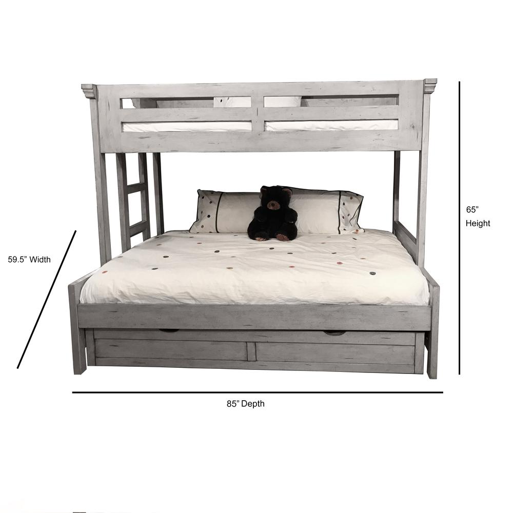 Stonebrook Twin Over Full 3/3 Over 4/6 Bunkbed - Light Distressed Antique Gray - American Woodcrafters